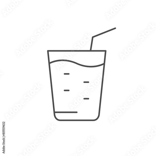 Juice glass line outline icon