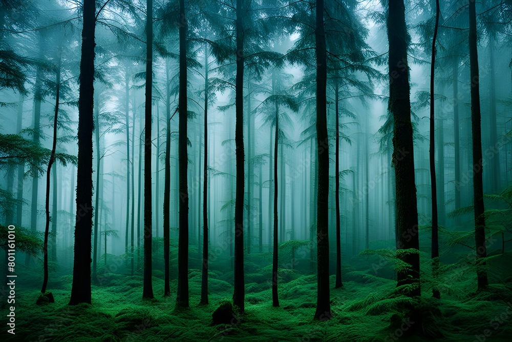 Obraz premium a rainy forest