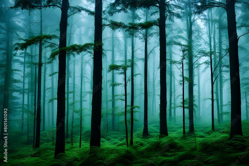 Obraz premium a rainy forest