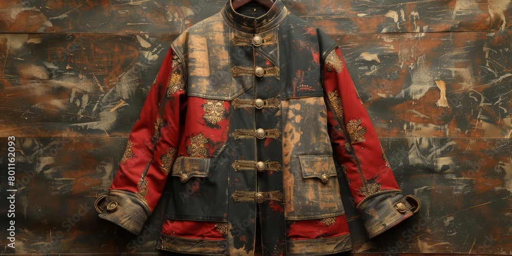 Spectacular circus ringmaster jacket with coattails that sprout plumes of wispy aerial silks 