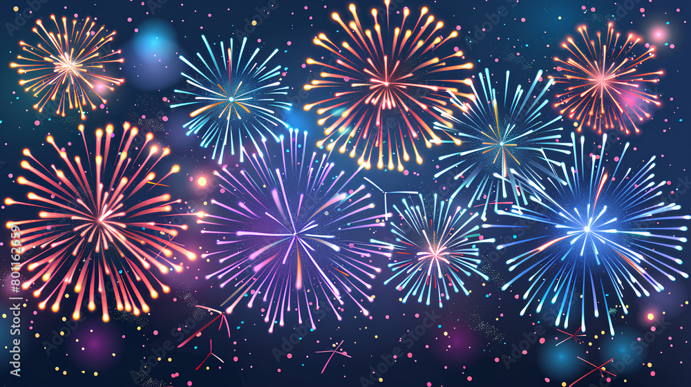 Fototapeta premium beautiful fireworks celebration