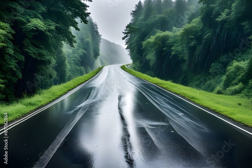 a rainy road