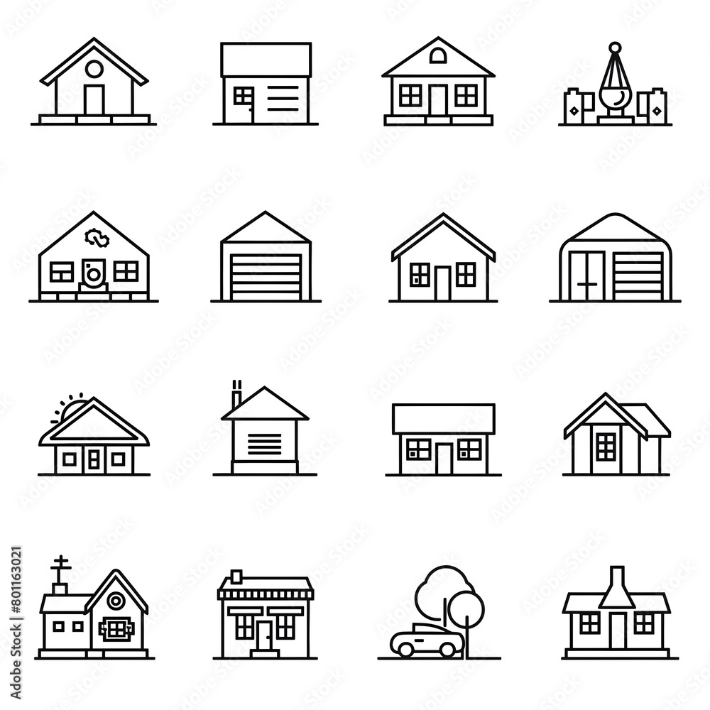 home outline icons collection home outline icons collection