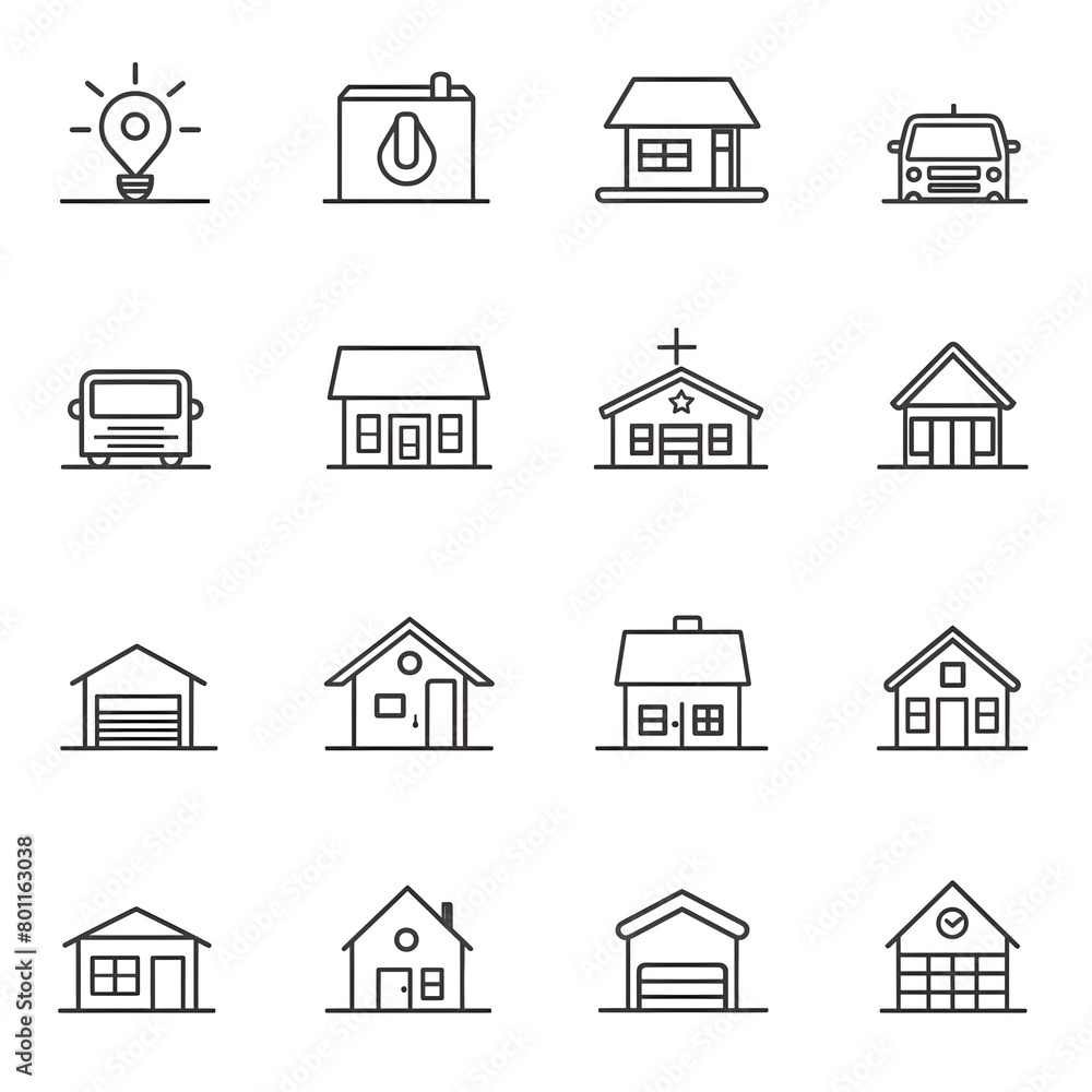 home outline icons collection