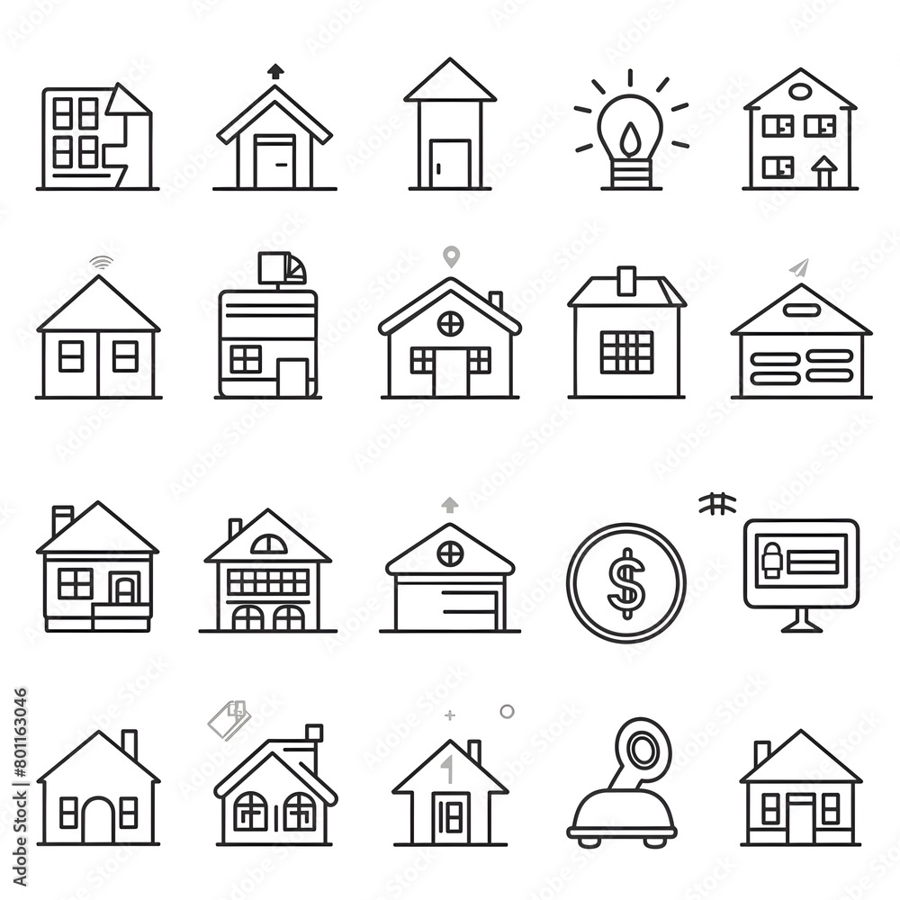 home outline icons collection