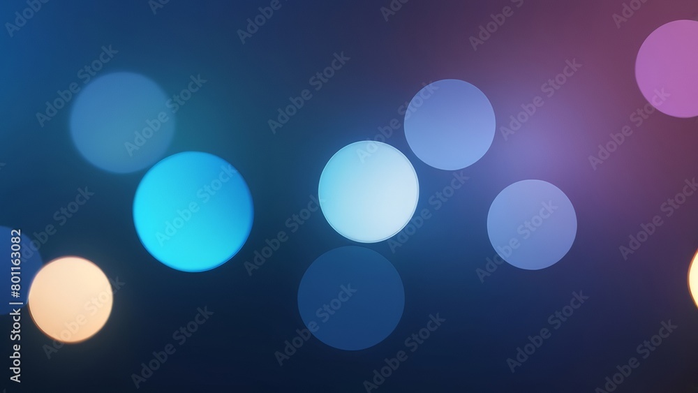 A tranquil scene with blurry circle bokeh casting a serene blue gradient.