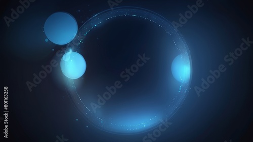 Blurry Circle Bokeh Cascading in a Gradient of Blue