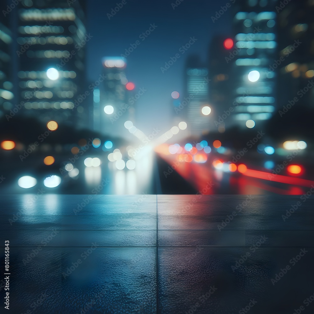 night city road with car light and blur bokeh background generated by ai night city road with car light and blur bokeh background generated by ai