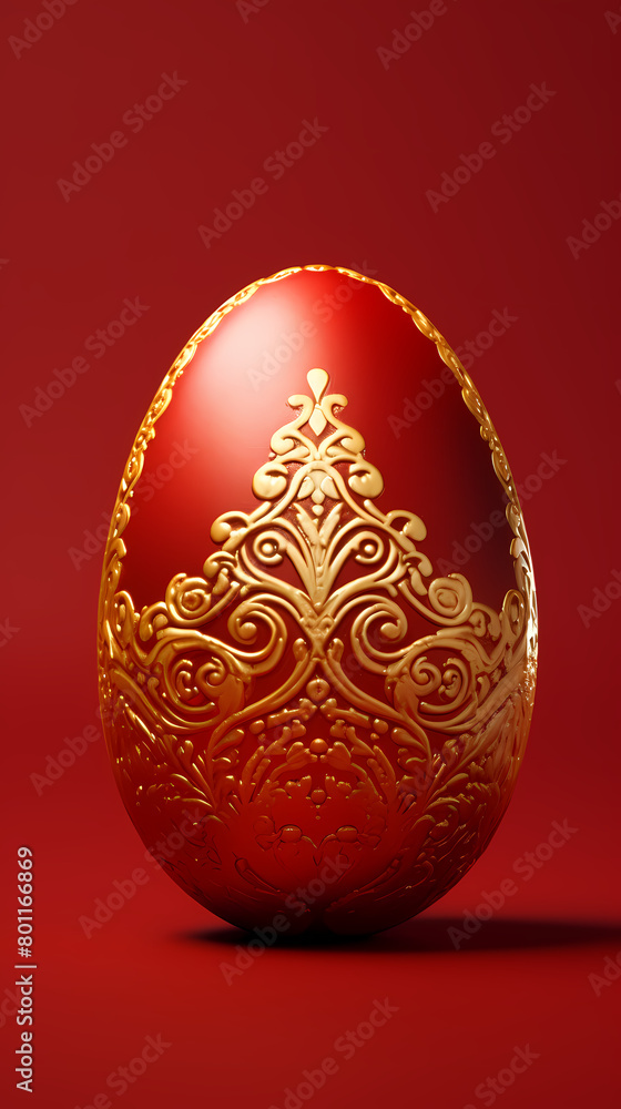 Golden egg on red background, business success concept Golden egg on red background, business success concept