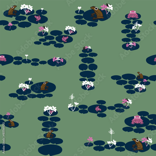 Frog Lily Hopscotch in green. 
