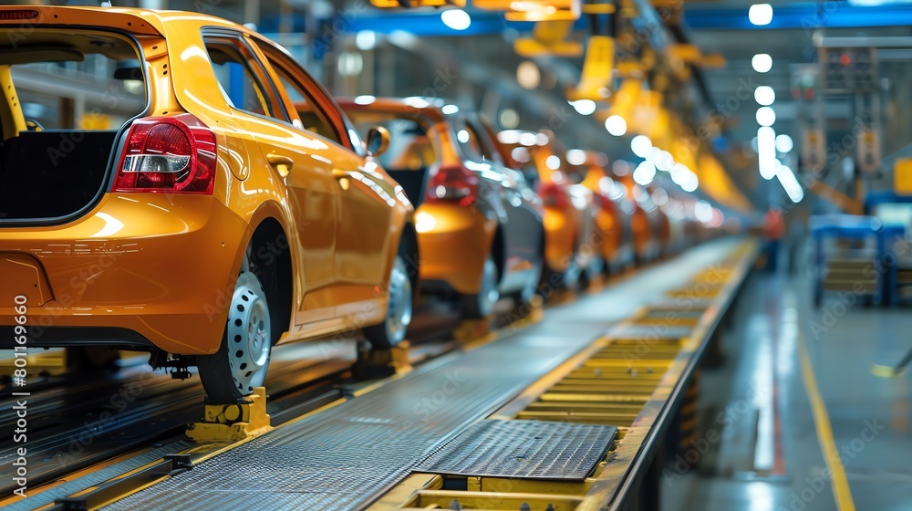 Assembly line in an automotive manufacturing plant
