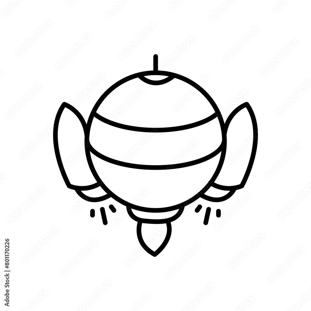 Obraz premium Spaceship outline icons, minimalist vector illustration ,simple transparent graphic element .Isolated on white background