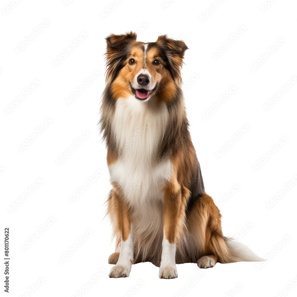 rough collie dog isolated