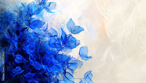 A tapestry of bright blue against a soft, eggshell background, representing digital subtlety.