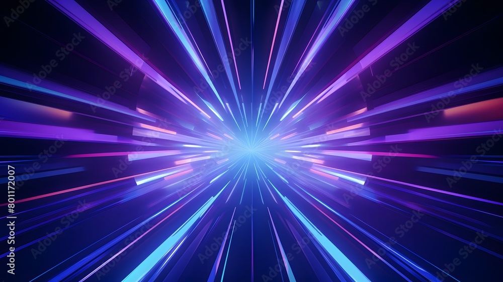 Radial blue and pruple light through the tunnel glowing in the darkness for print designs templates, Advertising materials, Email Newsletters, Header webs, e commerce signs retail shopping, advertisem