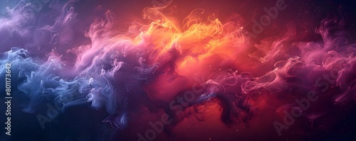 Vibrant Psychedelic Smoke Patterns Unveiling a Kaleidoscope of Swirling Colors photo