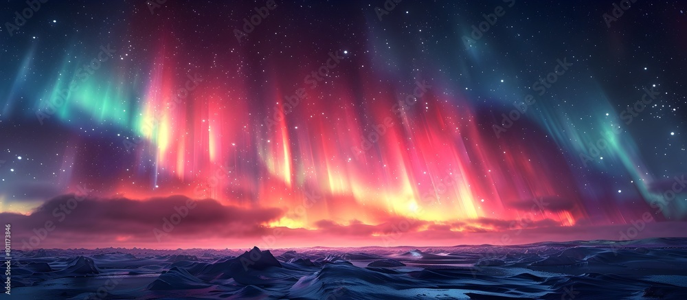 Vibrant Virtual Aurora Borealis Dance Across a Simulated Night Sky