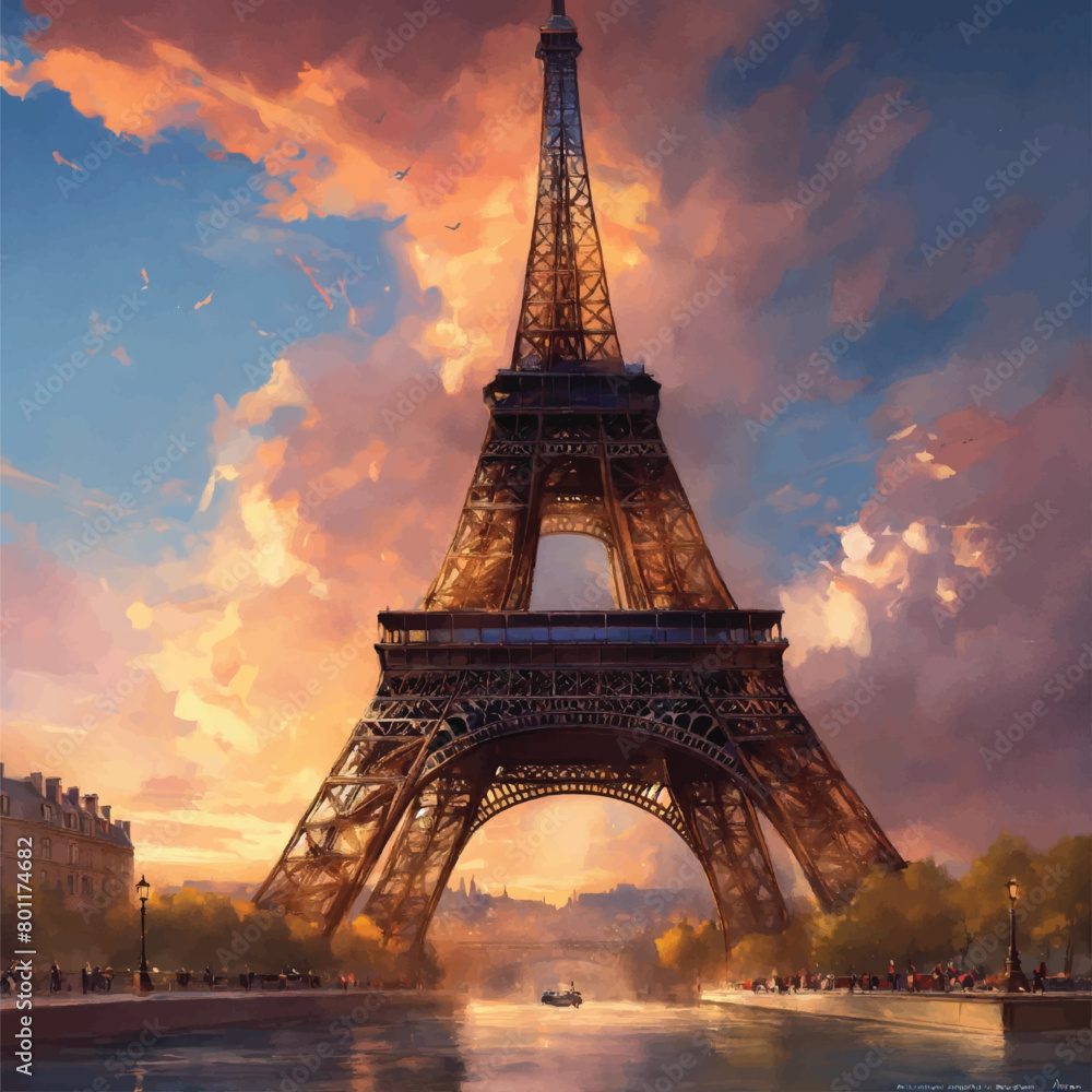 Eiffel's tower illustration 