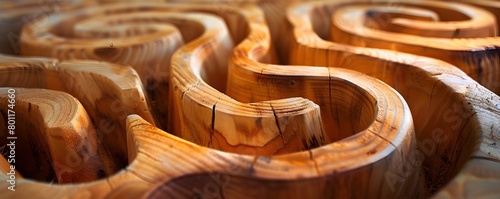 Wooden Labyrinth: An Abstract Journey of Focus and Discovery