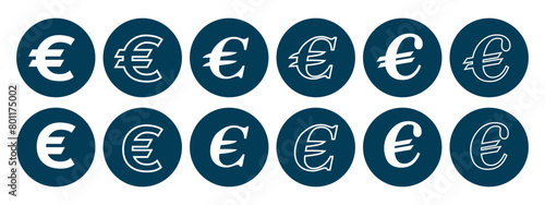 Euro currency icon set, design can be used for business needs and can be edited as desired. vector eps 10.