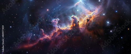 Celestial scenes of outer galaxy. 
