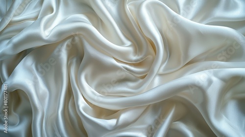  Close-up of a soft, white fabric with its textured surface and pure color