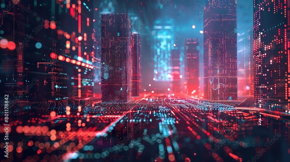 Abstract Digital Technology Background with Futuristic Blue and Black Circuit Lines and Binary Code Patterns Abstract Digital Technology Background with Futuristic Blue and Black Circuit Lines and Binary Code Patterns