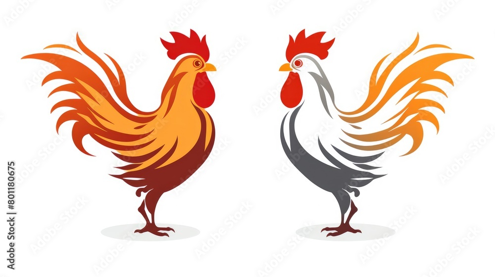 Fototapeta premium rooster isolated on white background
