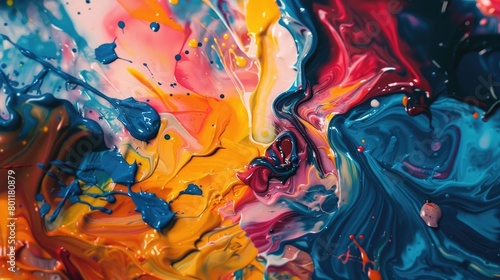 a mixture of colorful paints