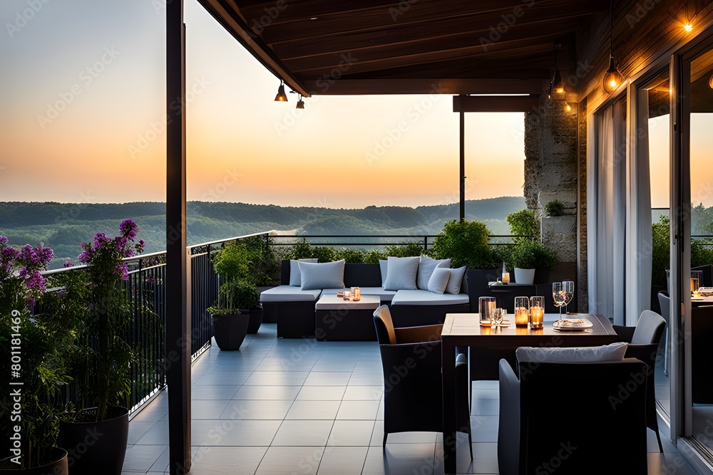 Fototapeta premium evening on terrace