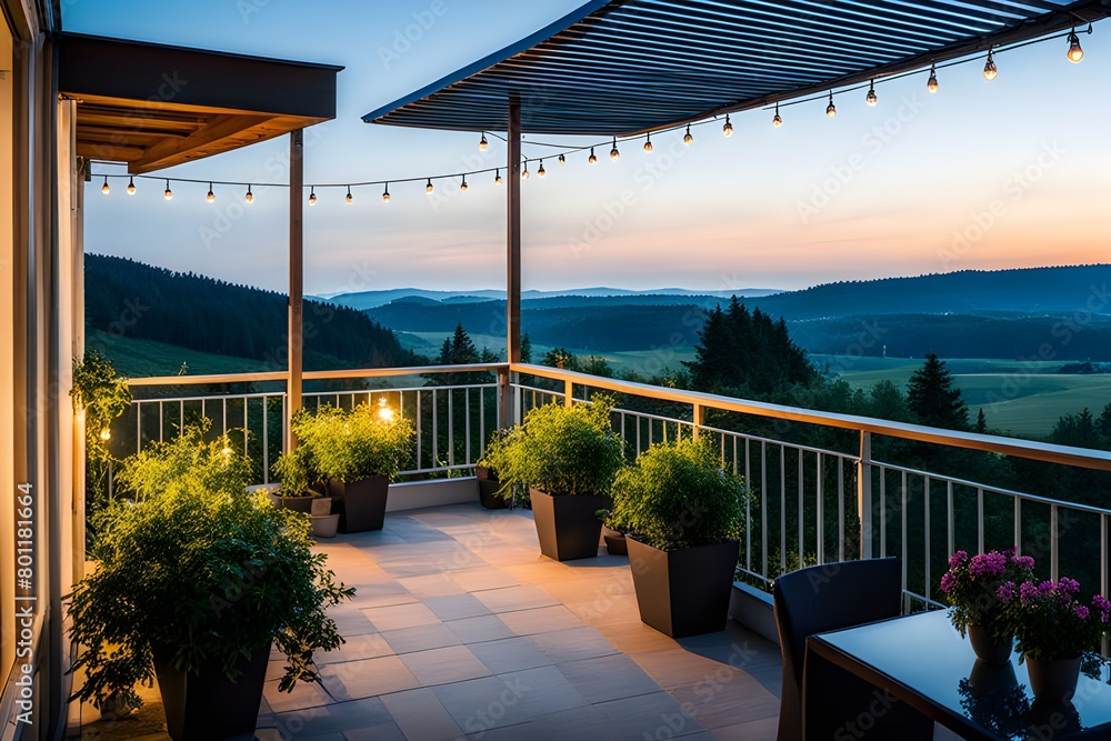 Fototapeta premium evening on terrace
