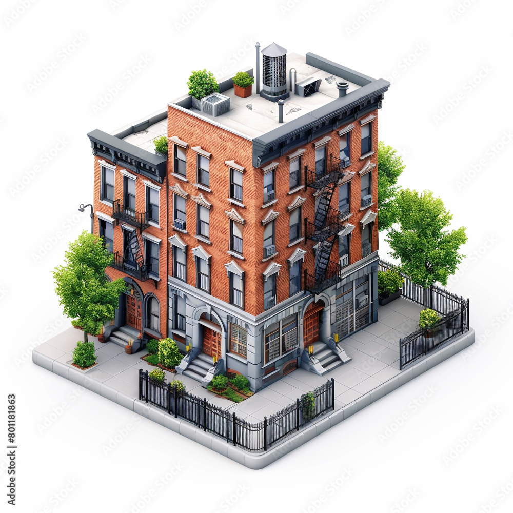 Isometric view of New Yorker house