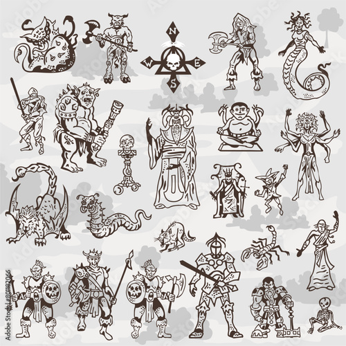 Fantasy creatures an dungeon monster illustrations