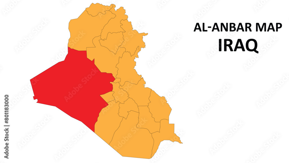 Al-Anbar Map is highlighted on the Iraq map with detailed state and region outlines.
