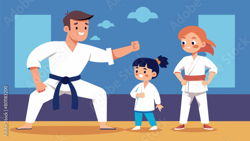 A parent proudly watching their child spar with a fellow student showcasing the confidence and selfdefense skills acquired from starting karate