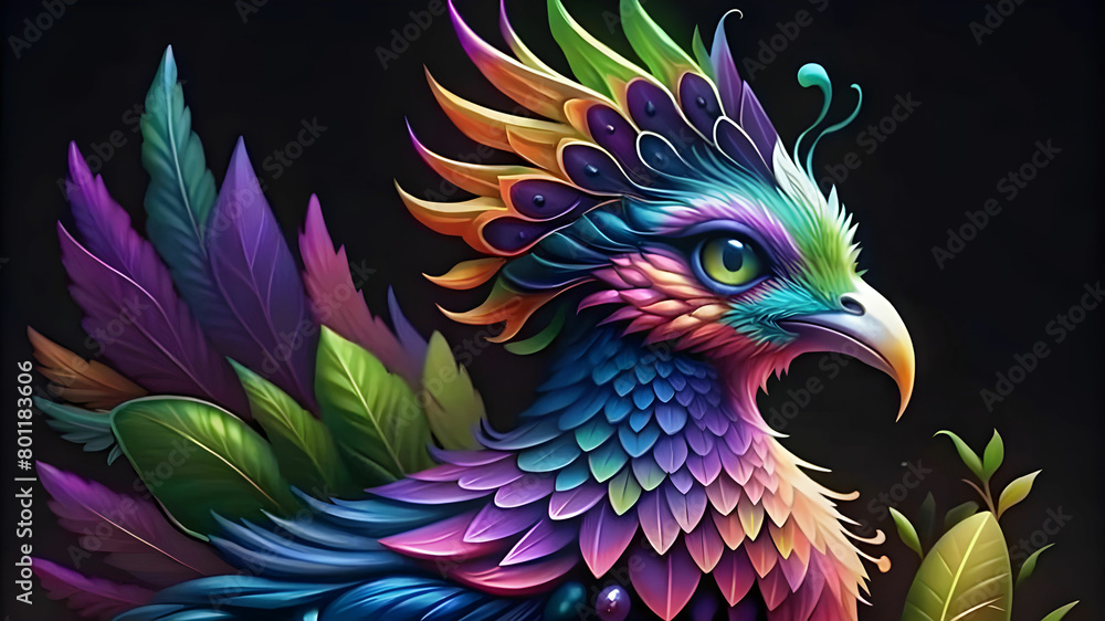 Fototapeta premium Cockatrice, detailed matte painting, deep color, fantastical, intricate detail, splash screen, complementary colors, fantasy concept art, 32k resolution trending