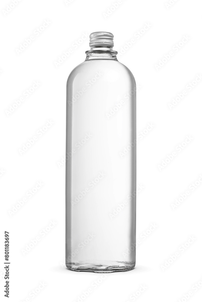 Purified water in clean glass bottle isolated. Closed with am aluminum screw cap. Transparent PNG image. Purified water in clean glass bottle isolated. Closed with am aluminum screw cap. Transparent PNG image.