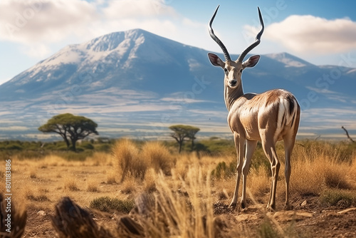 Antelope impala in nature. Antelop animal portrait photo