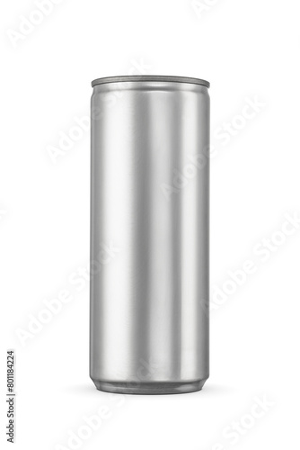250ml clean aluminum beverage drink soda slim can isolated. Transparent PNG image.