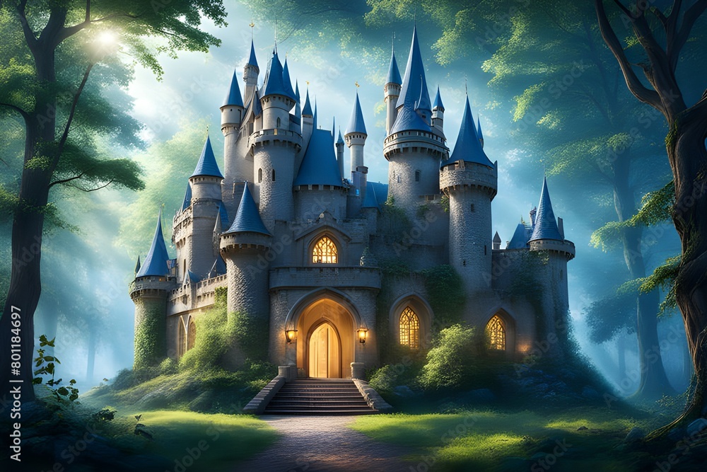 fairytale castle in forest