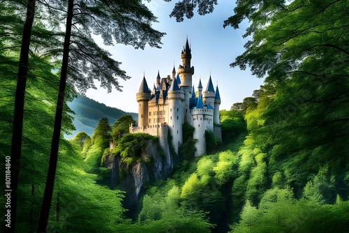 fairytale castle in forest photo