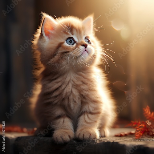 A cute, cuddly brown kitten
