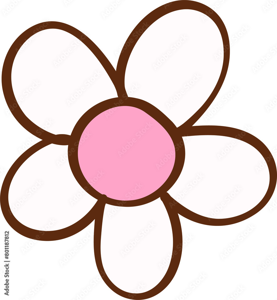 Disco flower Retro Girly Cowboy Doodle Drawing Disco flower Retro Girly Cowboy Doodle Drawing