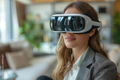 Woman Engaged in Virtual Reality Experience