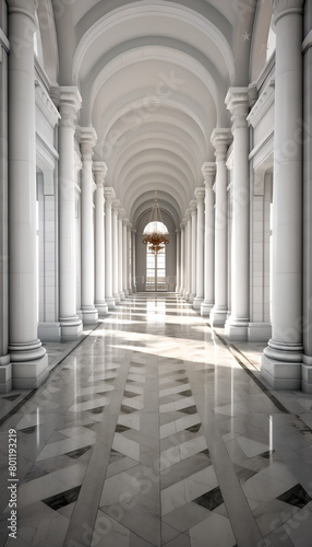 colonnade in the cathedral, white hall photo