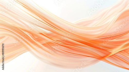 A bright peach wave, soft and inviting, flowing smoothly over a white background, rendered in stunningly sharp high-definition.
