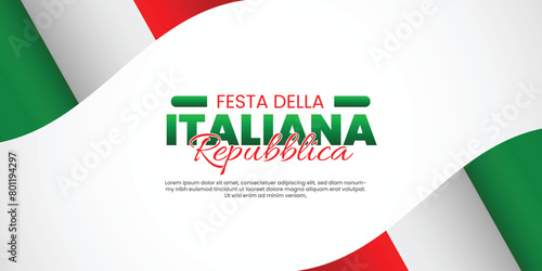 festa della italiana repubblica wishing background , with flag vector file photo