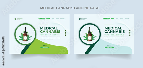 CBD oil products presentation templates with infographi photo