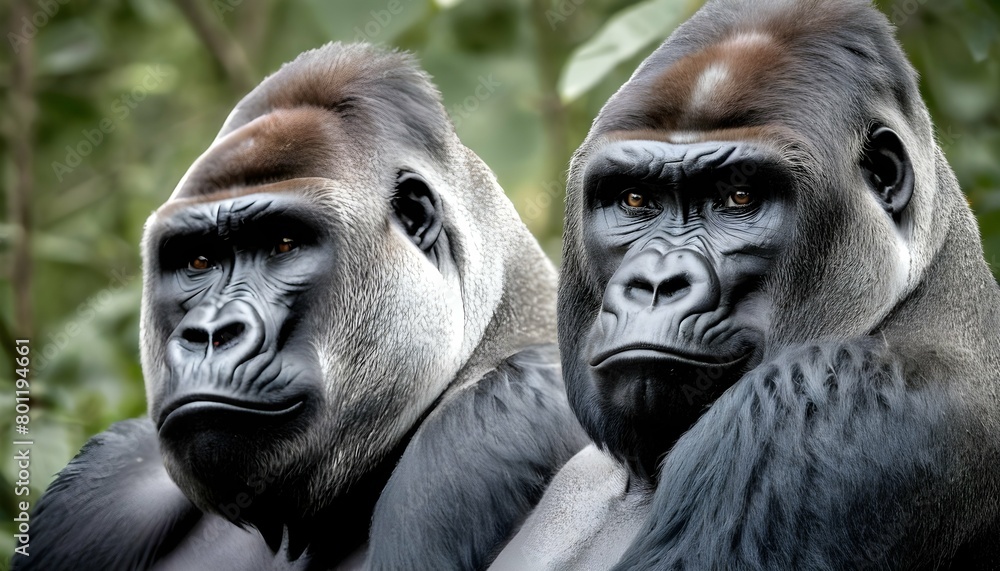 A Dominant Silverback Gorilla Keeping A Watchful E