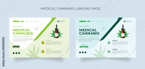 CBD oil products presentation templates with infographi